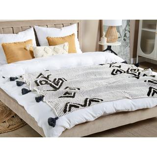 Beliani Kuscheldecke aus Polyester Boho SAATLI  