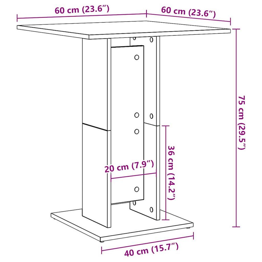 VidaXL Table de bistro bois d'ingénierie  