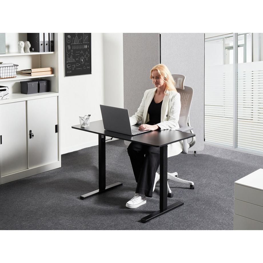 Beliani Bureau réglable en hauteur électriquement en Panneau de particules de bois  TAVARES  