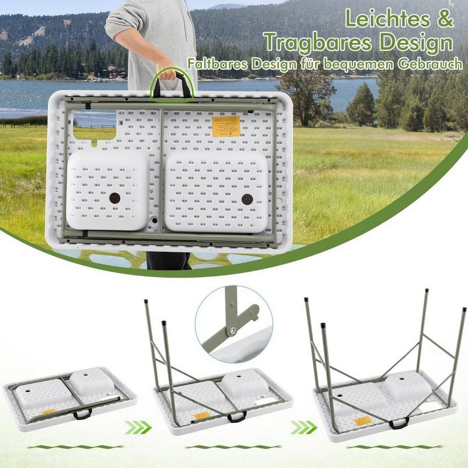 Northix Tavolo da filettatura 2 in 1 pieghevole con doppio lavabo e telaio in metallo resistente  