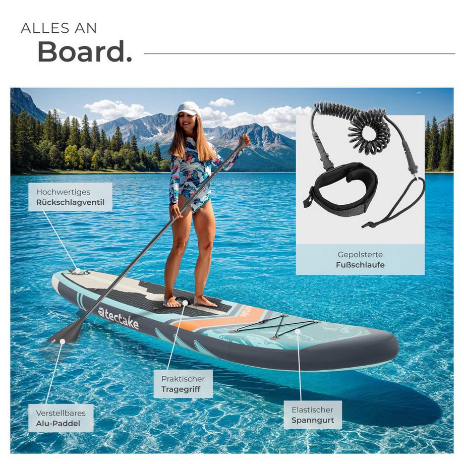 Tectake  Planche de stand-up paddle  2-en-1 en matériau Drop-Stitch 