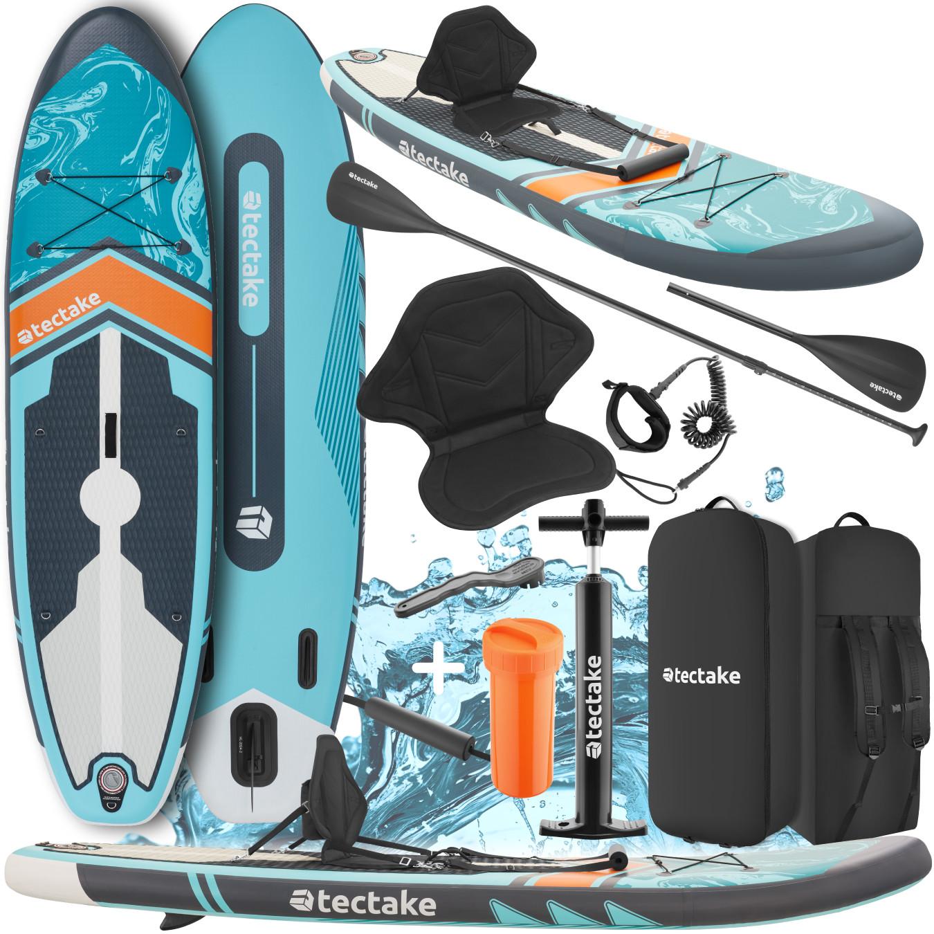 Tectake  Planche de stand-up paddle Zenon, 2 en 1, gonflable, kit complet 