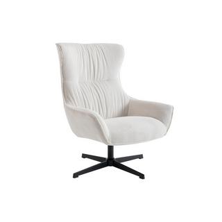 Vente-unique Fauteuil pivotant en velours côtelé beige GALATI  