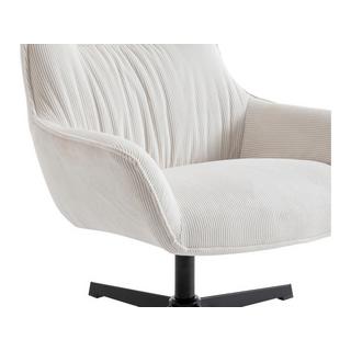 Vente-unique Fauteuil pivotant en velours côtelé beige GALATI  