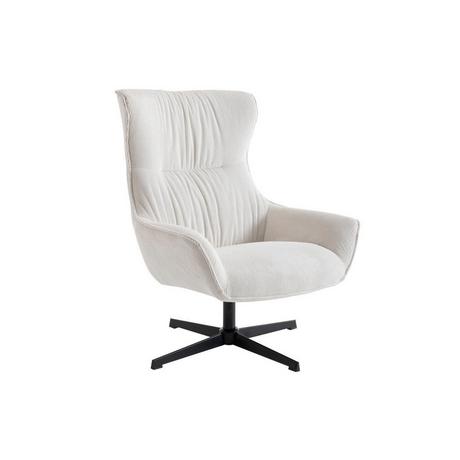 Vente-unique Fauteuil pivotant en velours côtelé beige GALATI  