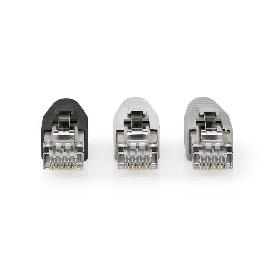 Nedis  Connecteur RJ45 | RJ45 Pass Through | FTP CAT6 plein/brin | Droit | Plaqué or | 10 pcs. | PVC | Gris / Noir / Blanc | Emballé 