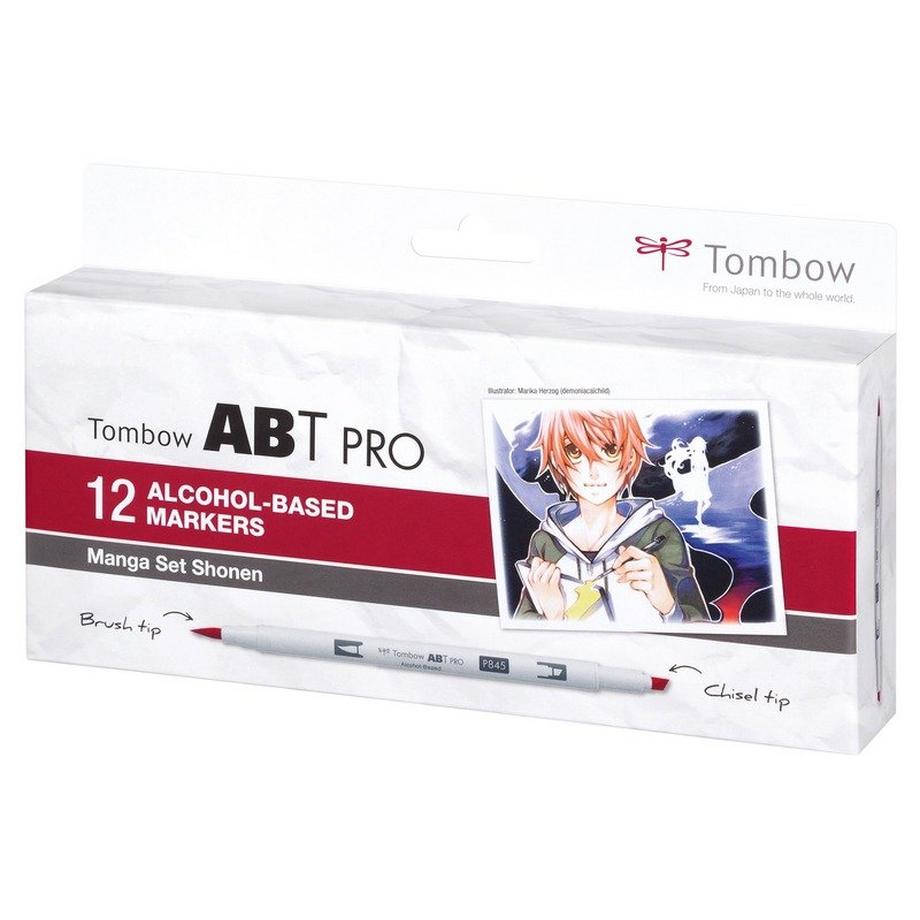 Tombow TOMBOW Dual Brush Pen ABT PRO ABTP-12P-5 Manga Set Shonen 12 Stück  