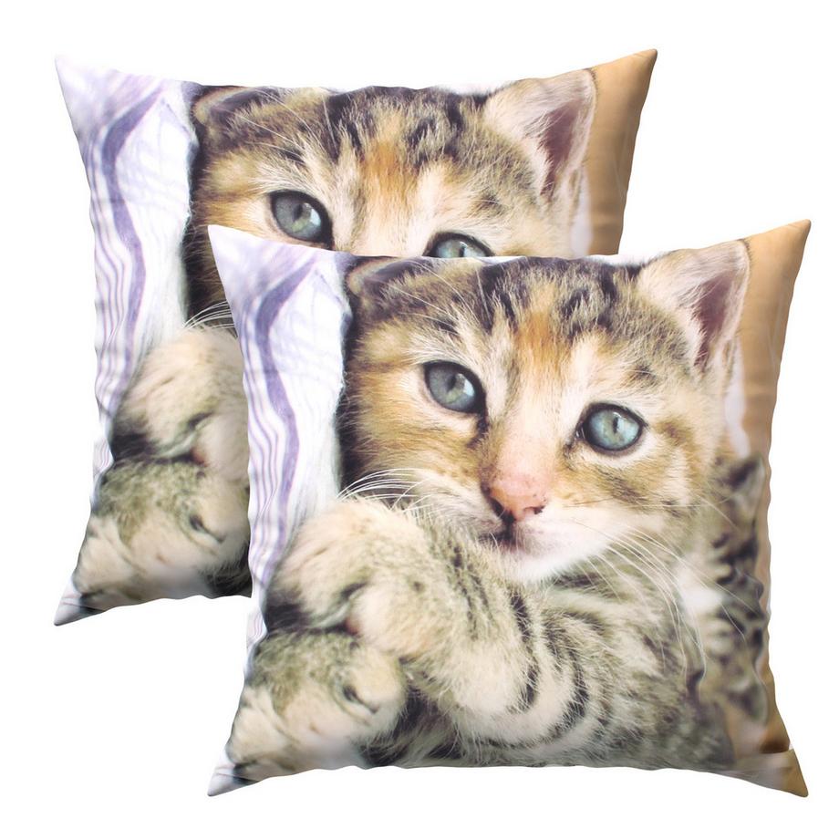 Avizar 2 Stk. Kissenbezüge Liegendes Kätzchen  