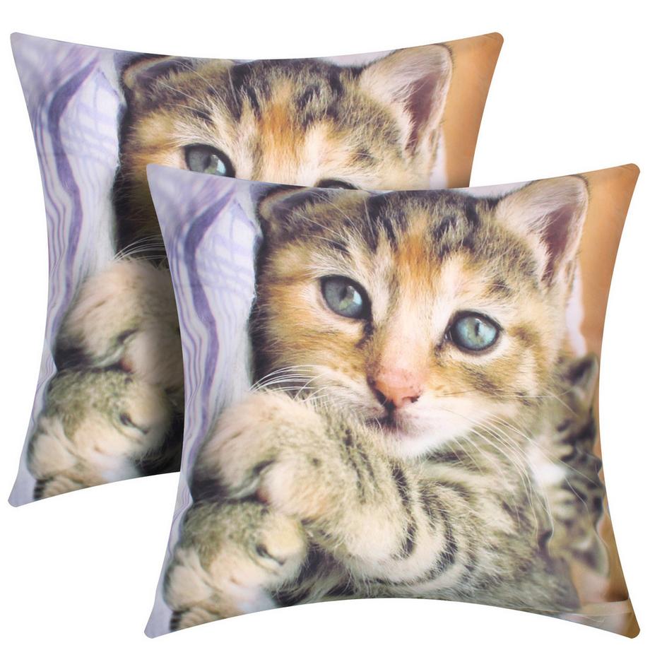Avizar 2 Stk. Kissenbezüge Liegendes Kätzchen  