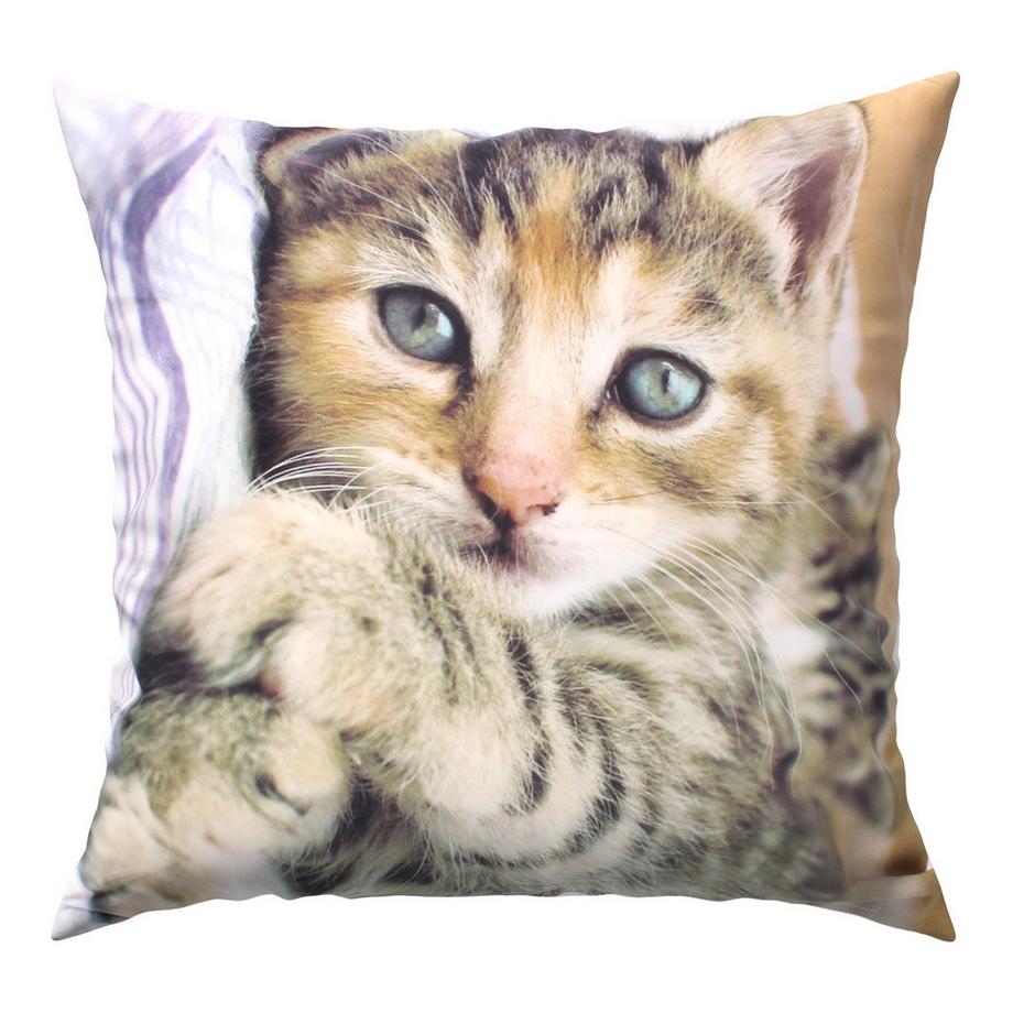 2 Stk. Kissenbezüge Liegendes Kätzchen