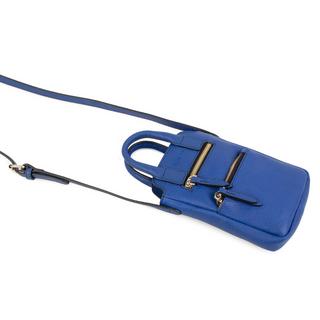 Kate Lee  Pochette portée bandoulière Pochette Téléphone Velya pour le téléphone en cuir de vachette grainé couleur bleu 