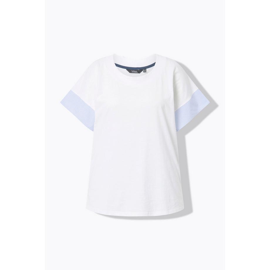 Ulla Popken T-shirt Oversize Rayé Col Rond Manches Courtes  