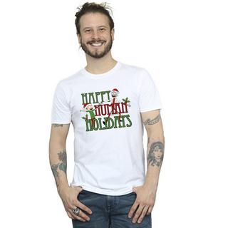 Rick And Morty  Tshirt HAPPY HUMAN HOLIDAYS 