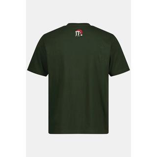 JP1880  T-shirt con stampa natalizia, scollo rotondo e mezze maniche 