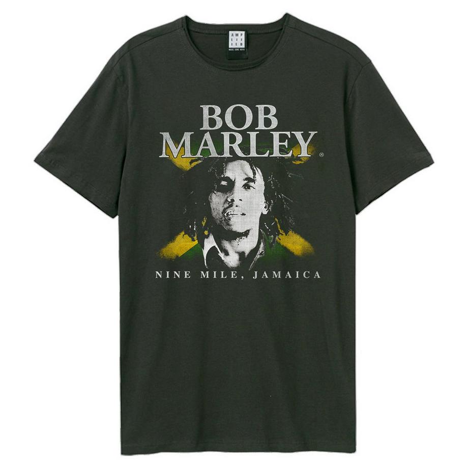 Amplified Bob Marley Nine Mile Jamaica T-Shirt Stampa Grafica  