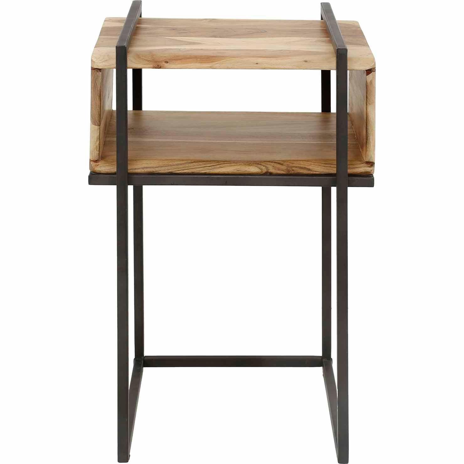 mutoni Table de chevet Edge acacia naturel  