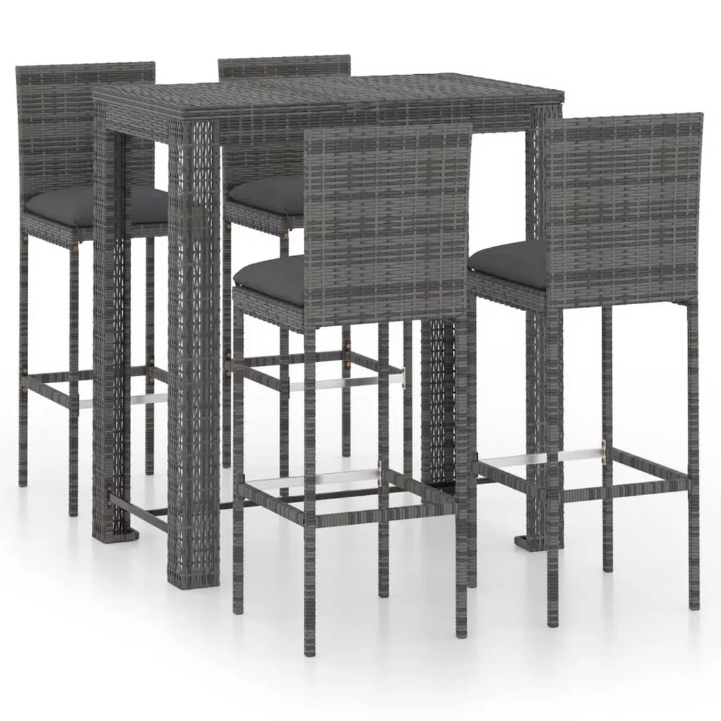 VidaXL - Bar-set poly-rattan, One Size, Grau