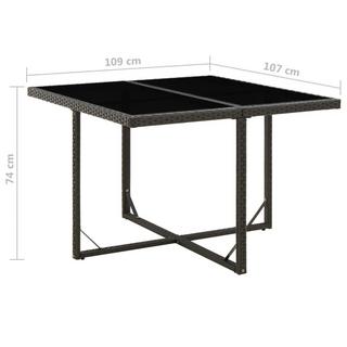 VidaXL Table de jardin rotin synthétique  