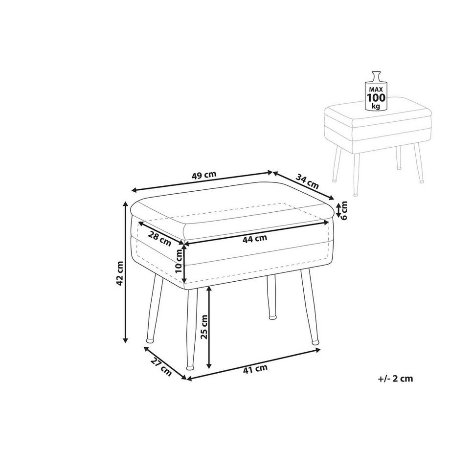 Beliani Banc de rangement en Velours Moderne ODESSA  