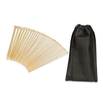 ensemble d'aiguilles à tricoter en bambou avec 36 pièces et sac