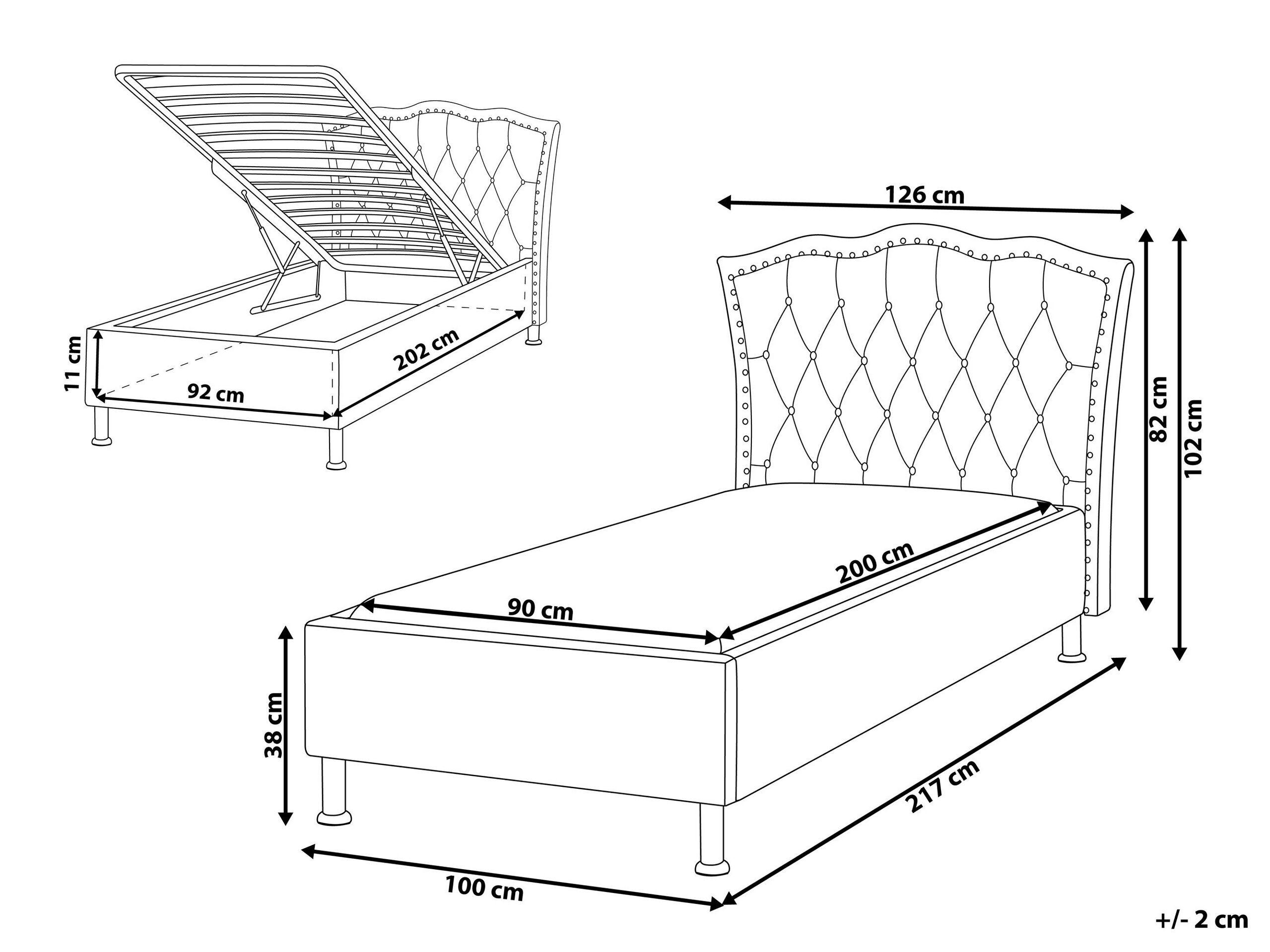 Beliani Letto contenitore en Velluto Glamour METZ  