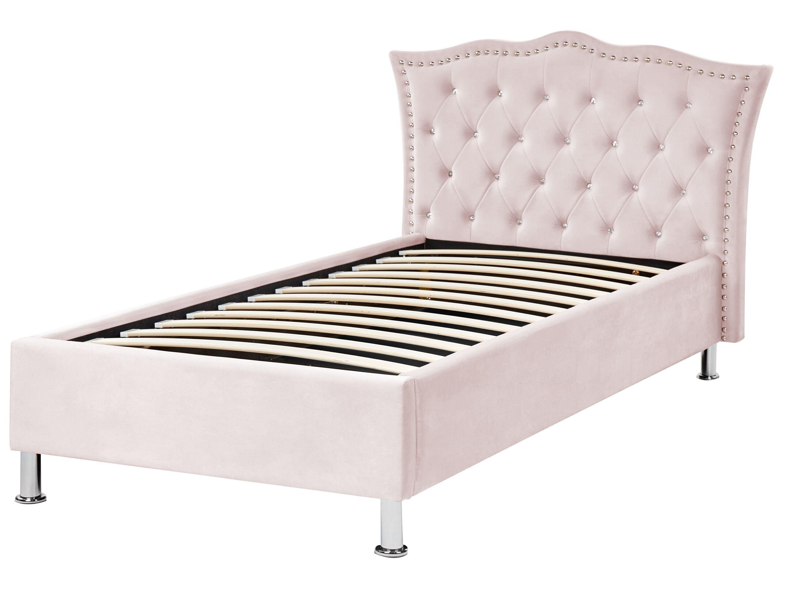 Beliani Letto contenitore en Velluto Glamour METZ  