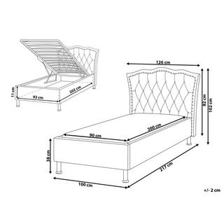 Beliani Bett mit Stauraum aus Samtstoff Glamourös METZ  