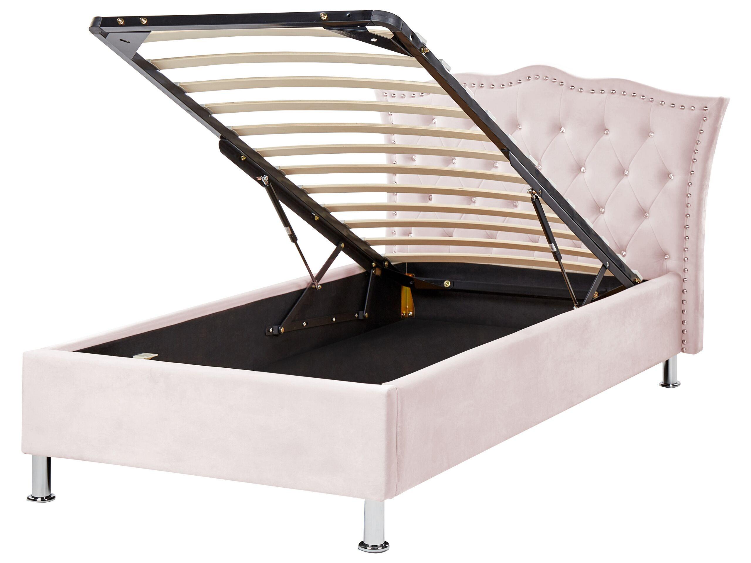 Beliani Lit ottoman en Velours Glamour METZ  