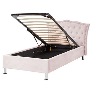 Beliani Letto contenitore en Velluto Glamour METZ  