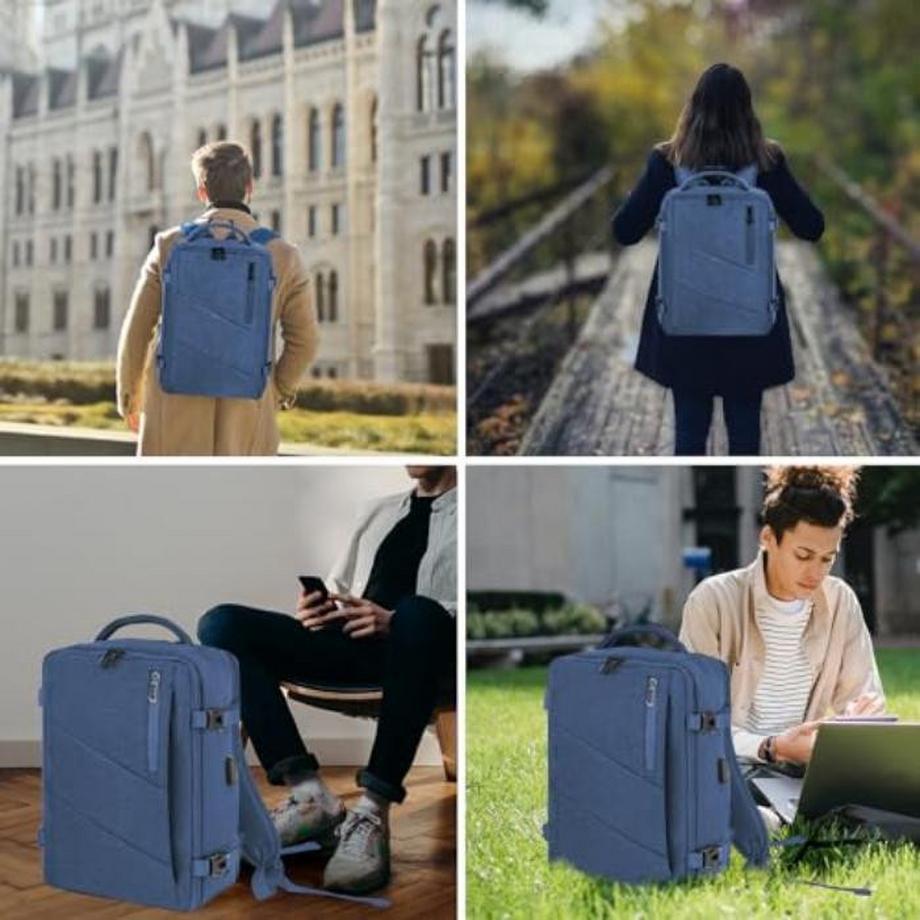 Only-bags.store Handgepäck Rucksack Laptop wasserdicht, Reise-Rucksack Handgepäck Flugzeug groß, mit USB-Anschluss  