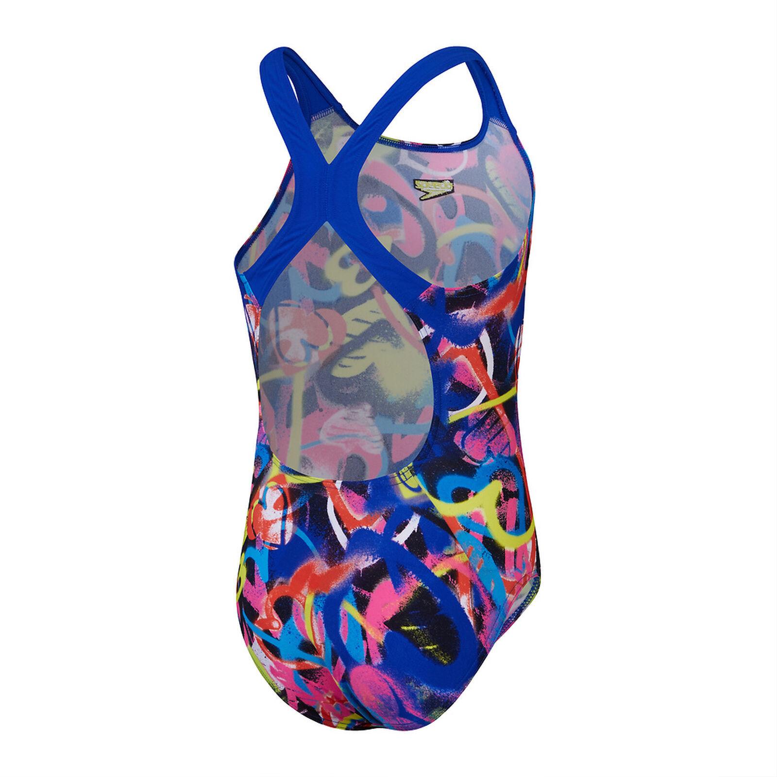 speedo  maillot de bain 1 pièce fille  digital allover powerback 