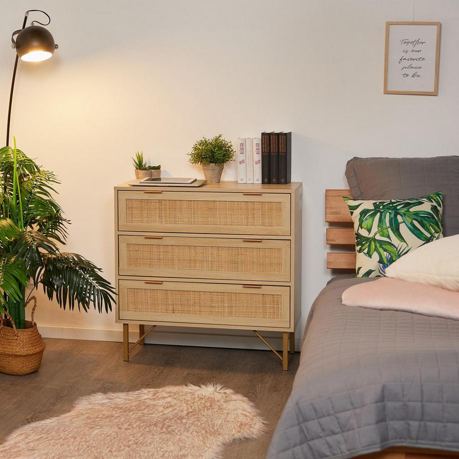 Northix Commode 3 tiroirs aspect bois  