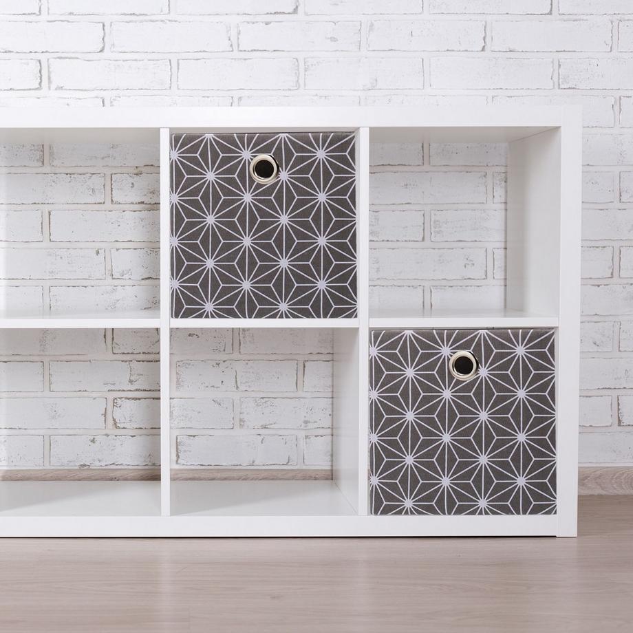 B2X Set di 2 scatole portaoggetti grigie  