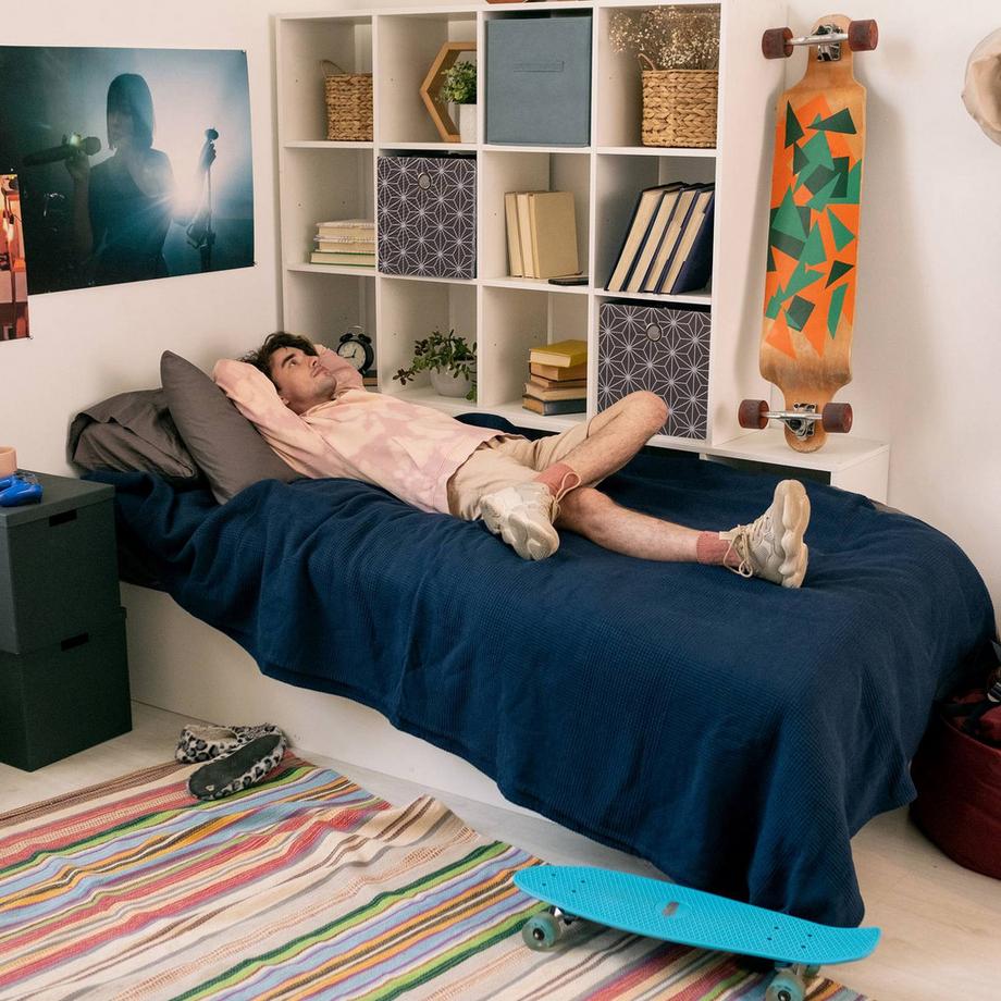 B2X Set di 2 scatole portaoggetti grigie  