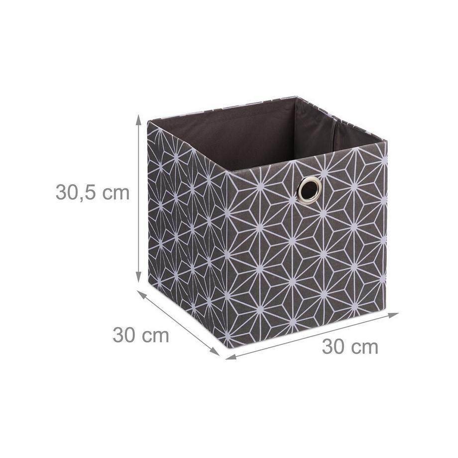 B2X Set di 2 scatole portaoggetti grigie  