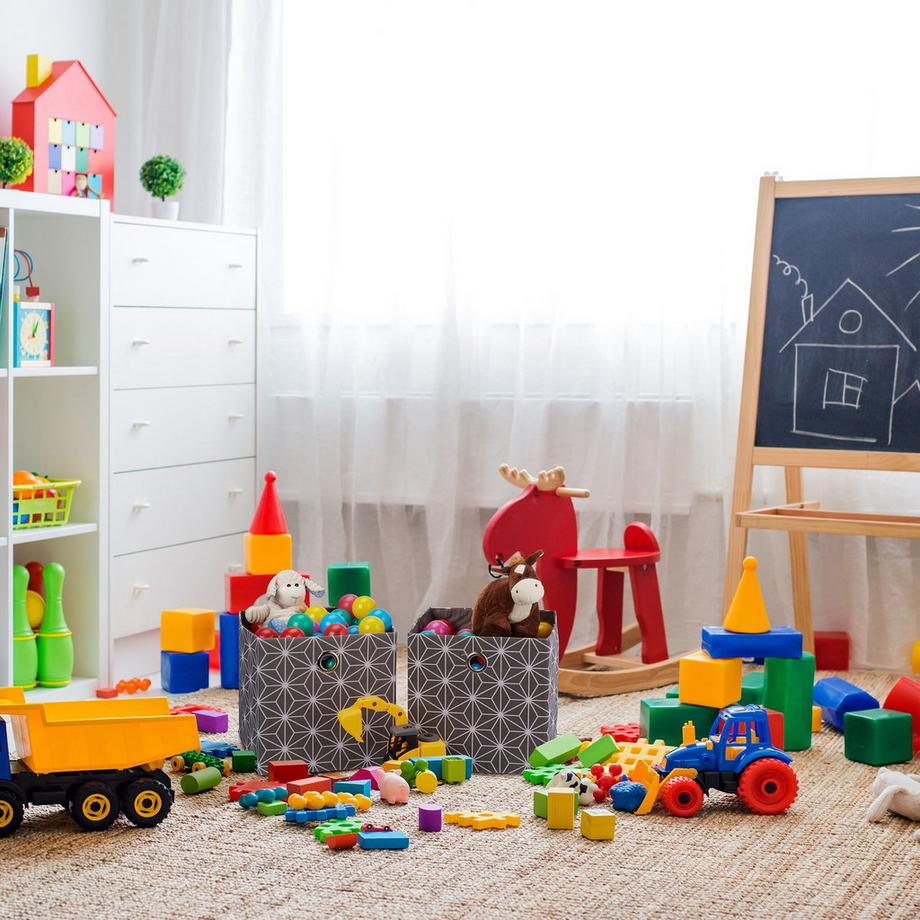 B2X Set di 2 scatole portaoggetti grigie  