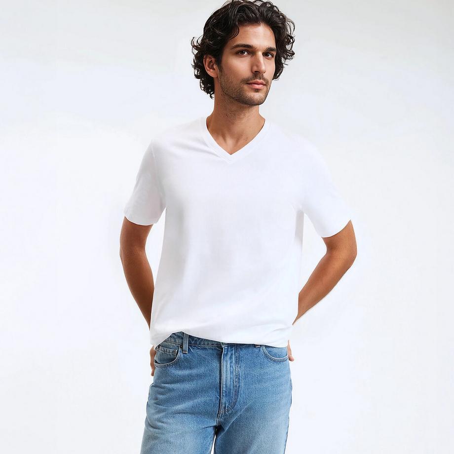 La Redoute Collections T-Shirt Col V Manches Courtes  