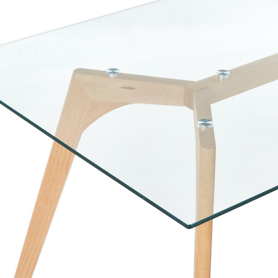 Beliani Esstisch aus Sicherheitsglas Skandinavisch HUDSON  