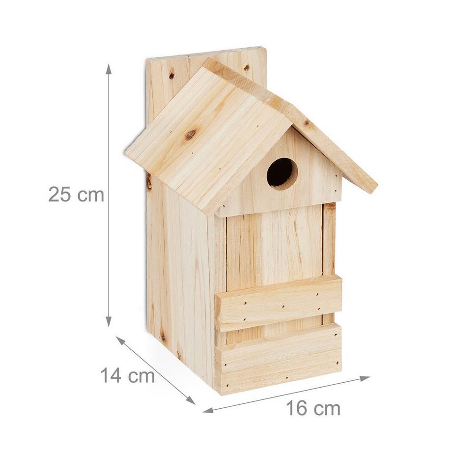 B2X  Casetta per uccelli in legno con tetto a punta 