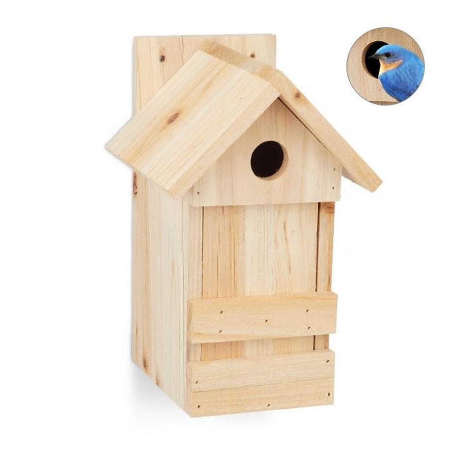 B2X  Casetta per uccelli in legno con tetto a punta 