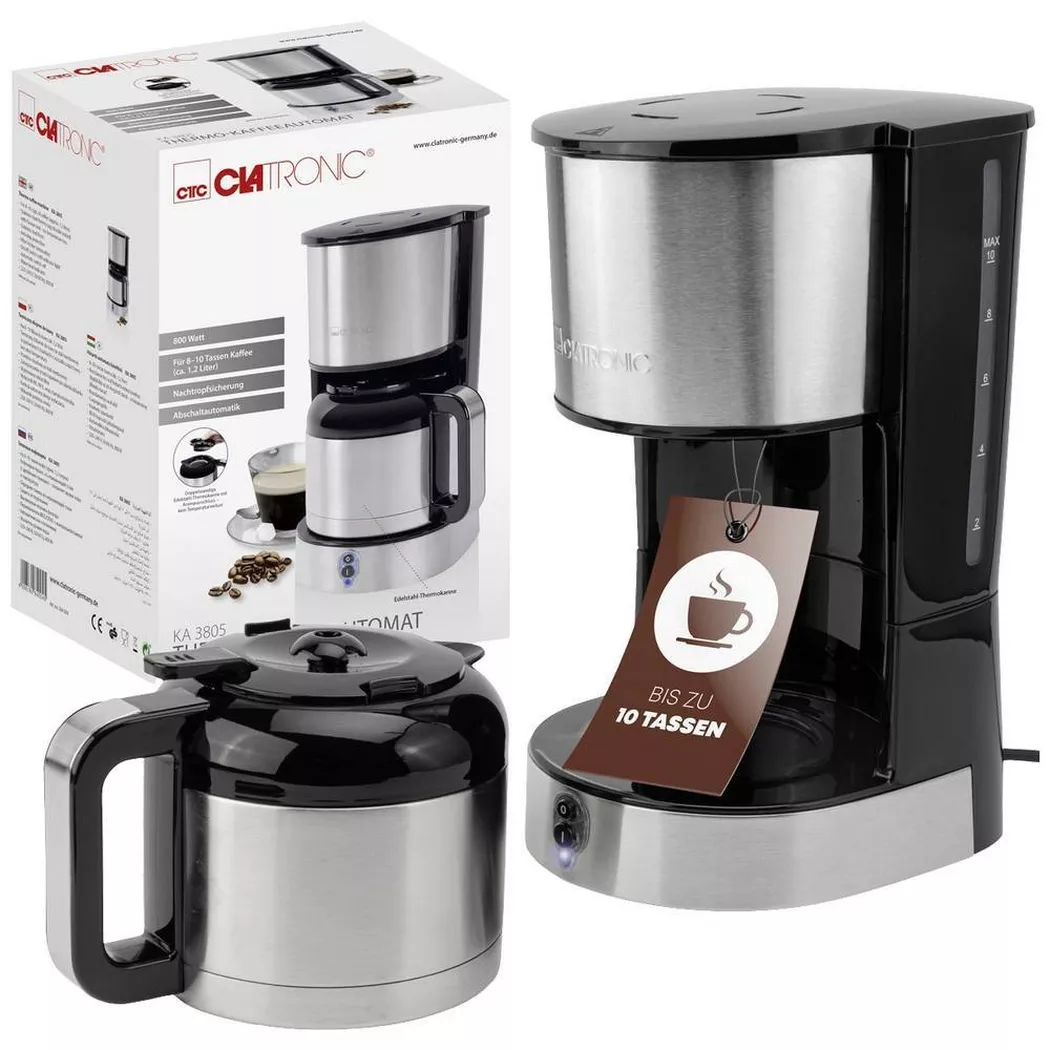 Clatronic – KA 3805 Thermo Kaffeeautomat 10 Tassen, Multicolor