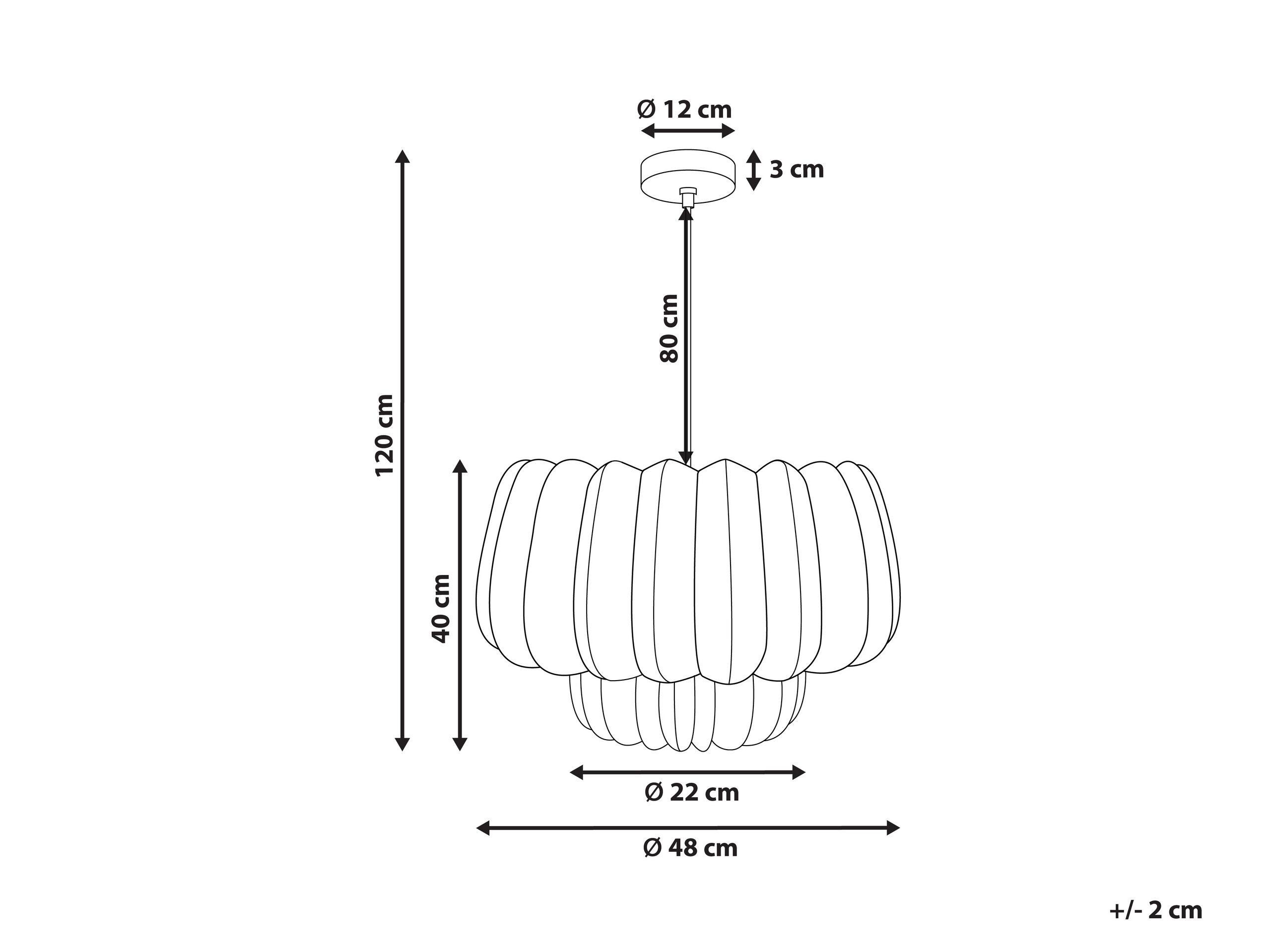 Beliani Lampe suspension en Corde en papier Boho SAISI  