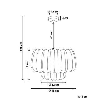 Beliani Lampe suspension en Corde en papier Boho SAISI  