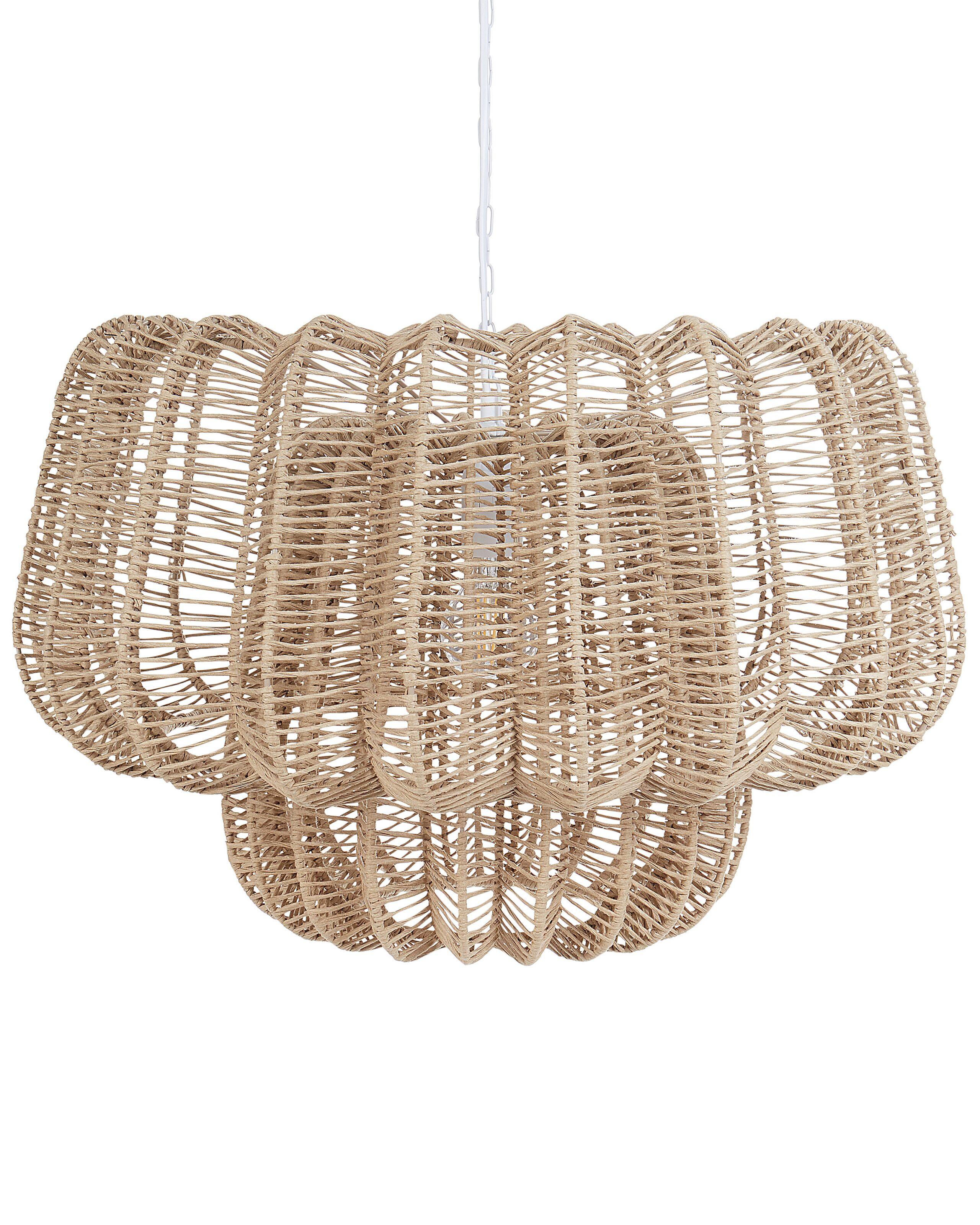 Beliani Lampe suspension en Corde en papier Boho SAISI  