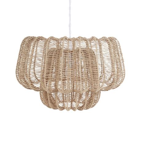 Beliani Lampe suspension en Corde en papier Boho SAISI  