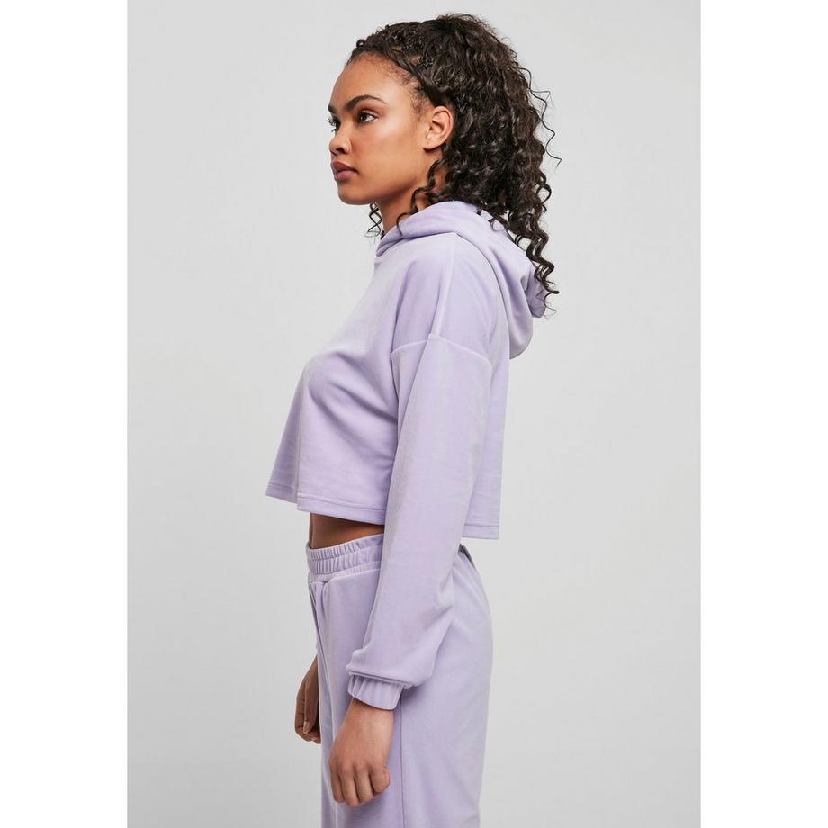 URBAN CLASSICS Cropped Velvet Oversized Hoodie  