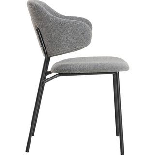 mutoni Fauteuil Zalvora tissu bouclé gris foncé (lot de 2)  