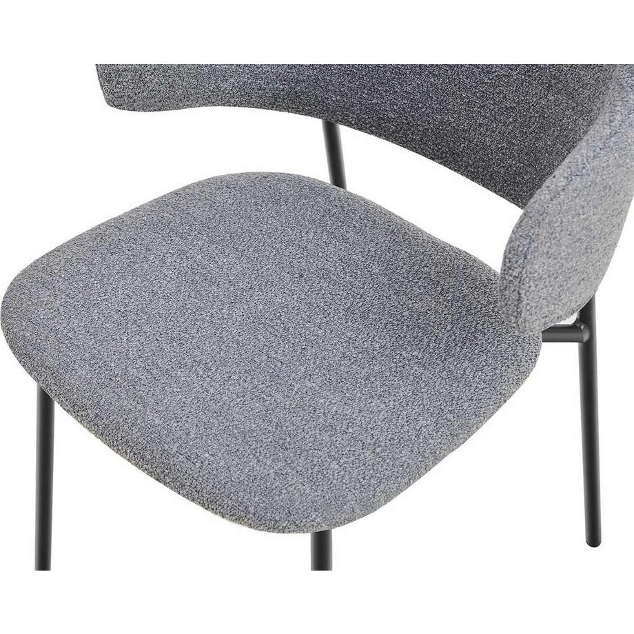 mutoni Armlehnstuhl Zalvora Bouclé Stoff dunkelgrau (2-er Set)  