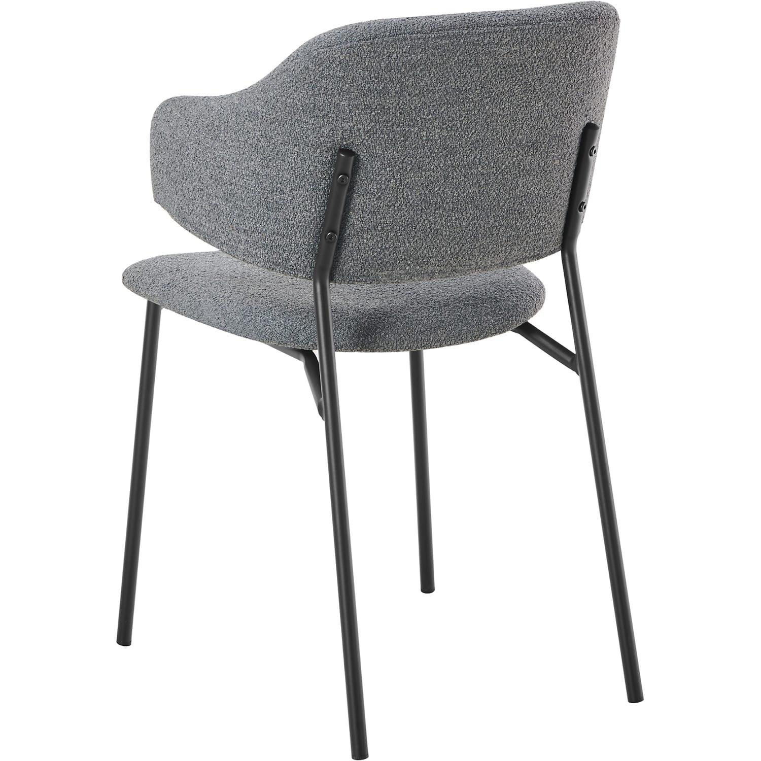 mutoni Fauteuil Zalvora tissu bouclé gris foncé (lot de 2)  