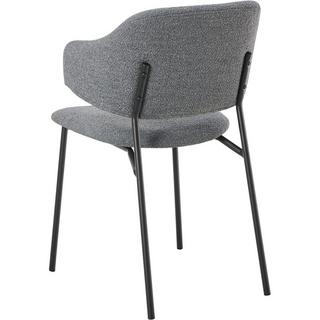 mutoni Fauteuil Zalvora tissu bouclé gris foncé (lot de 2)  